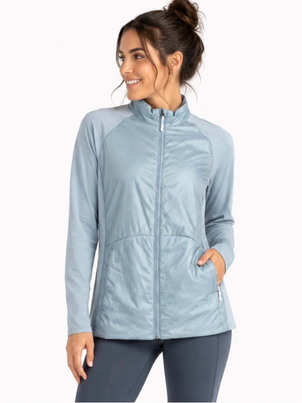 KYODAN XL Blue Turquoise Lightweight Puffer Full Zip Long Sleeved Jacket…